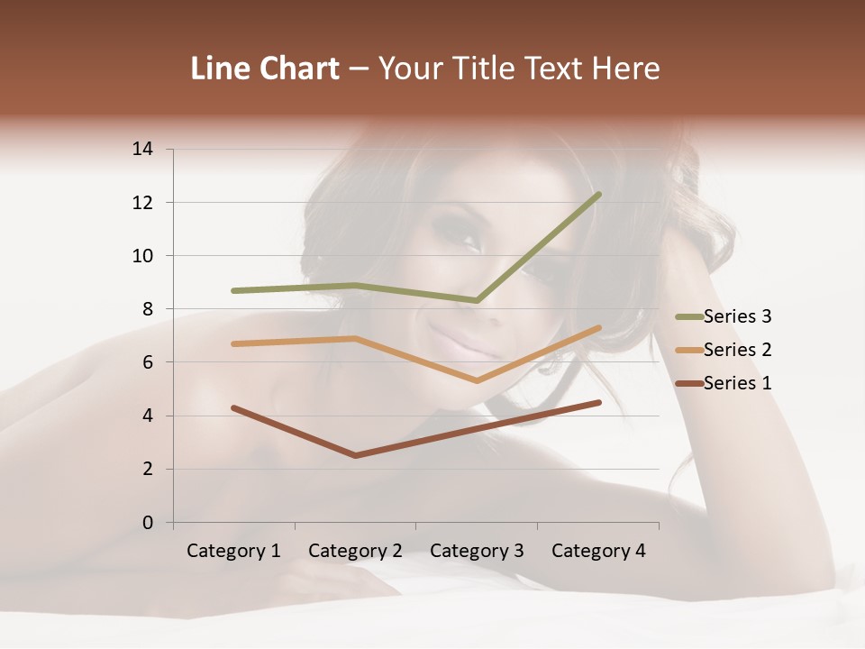 A Beautiful Woman Laying On Top Of A Bed PowerPoint Template