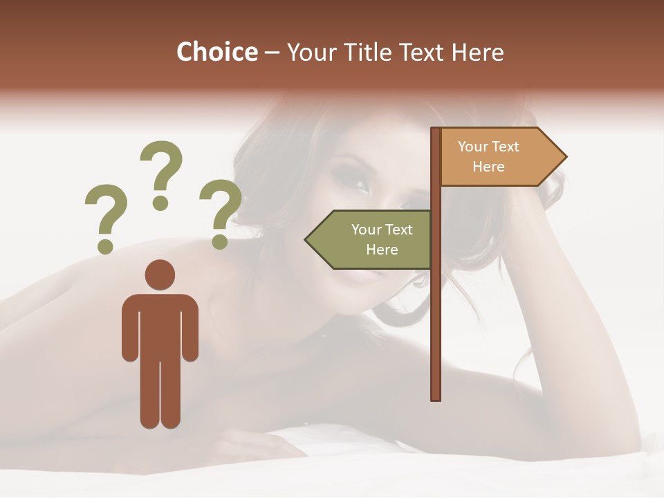A Beautiful Woman Laying On Top Of A Bed PowerPoint Template
