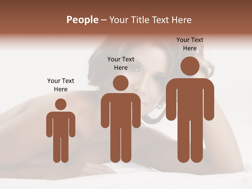 A Beautiful Woman Laying On Top Of A Bed PowerPoint Template