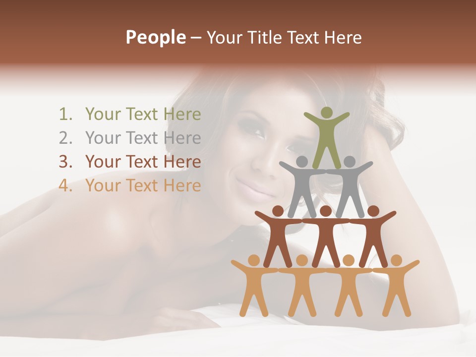 A Beautiful Woman Laying On Top Of A Bed PowerPoint Template