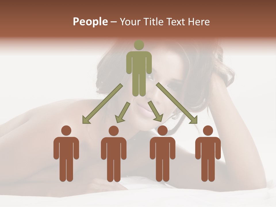 A Beautiful Woman Laying On Top Of A Bed PowerPoint Template