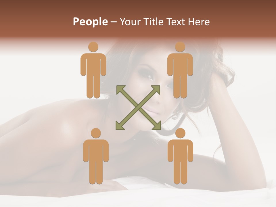 A Beautiful Woman Laying On Top Of A Bed PowerPoint Template