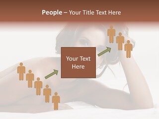 A Beautiful Woman Laying On Top Of A Bed PowerPoint Template
