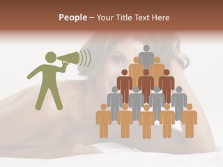 A Beautiful Woman Laying On Top Of A Bed PowerPoint Template