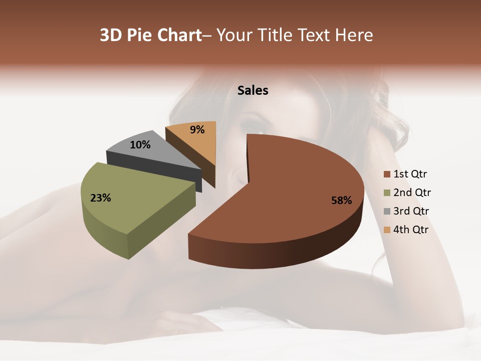 A Beautiful Woman Laying On Top Of A Bed PowerPoint Template