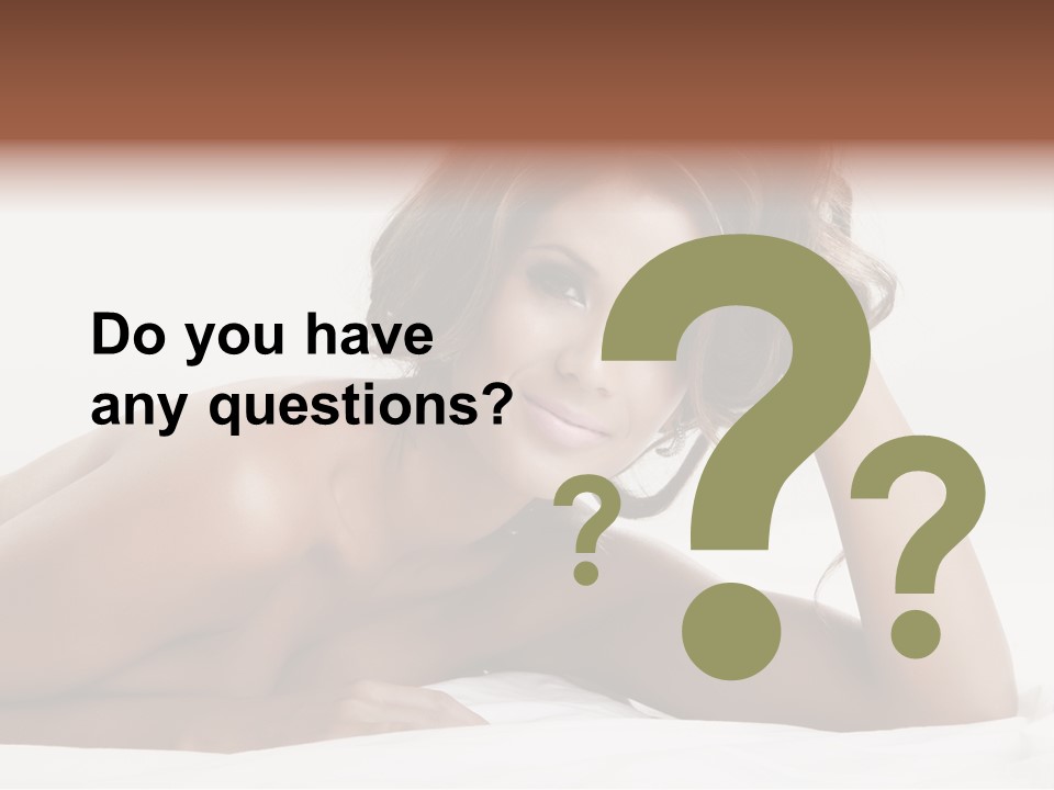 A Beautiful Woman Laying On Top Of A Bed PowerPoint Template