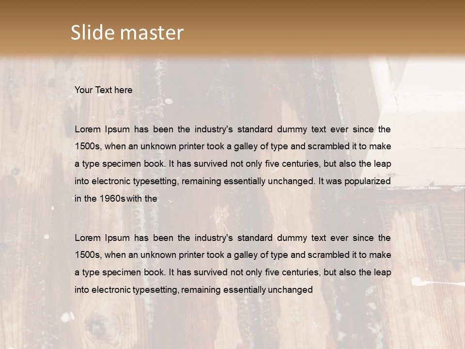 A Wooden Floor With A Brown Stain On It PowerPoint Template