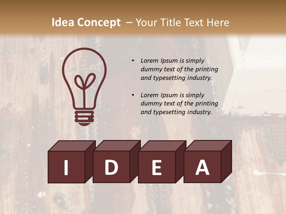 A Wooden Floor With A Brown Stain On It PowerPoint Template