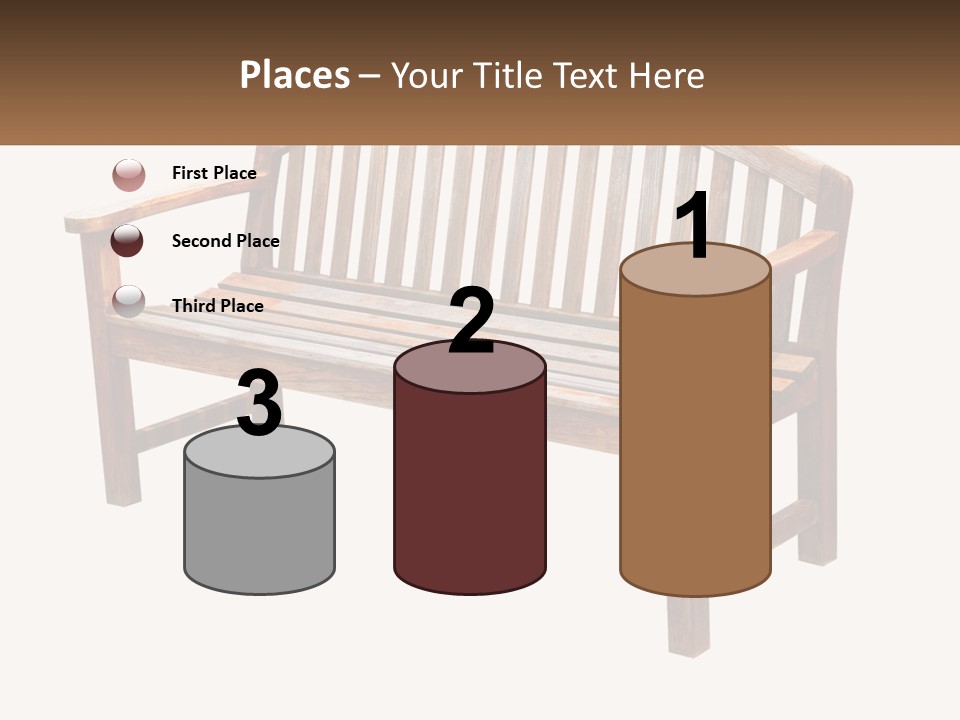 A Wooden Bench With A Black Background PowerPoint Template