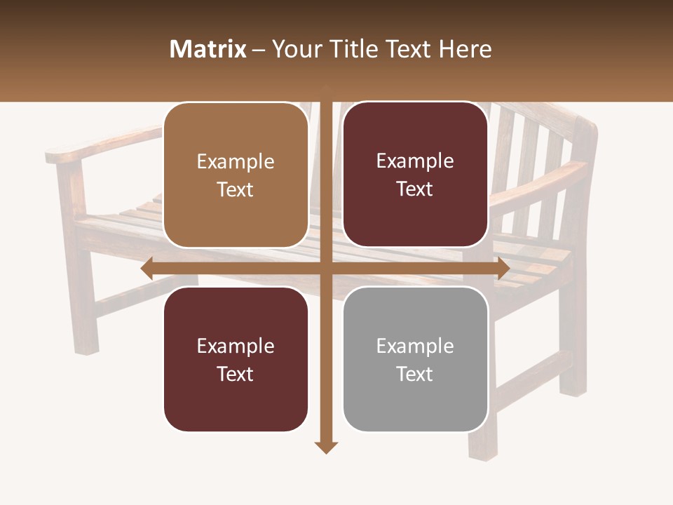 A Wooden Bench With A Black Background PowerPoint Template