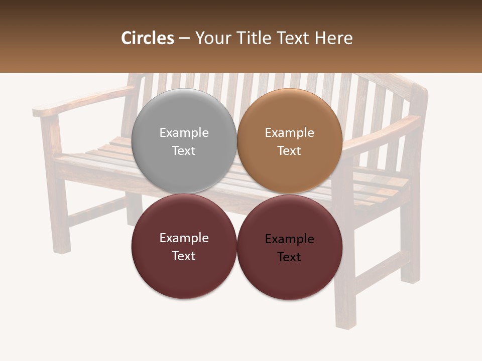 A Wooden Bench With A Black Background PowerPoint Template