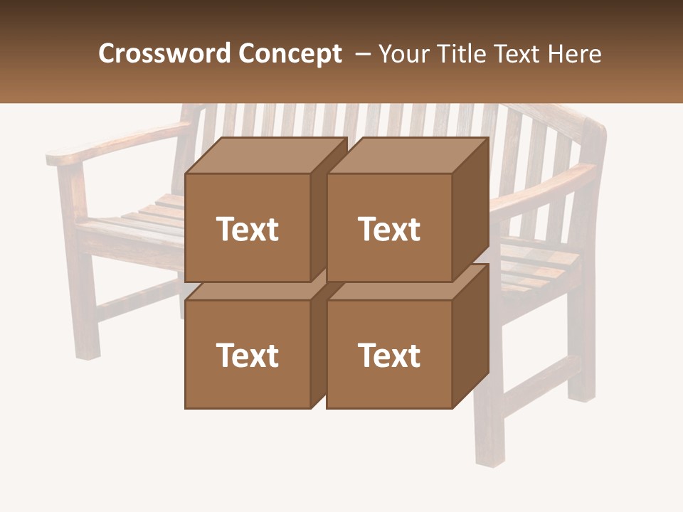 A Wooden Bench With A Black Background PowerPoint Template