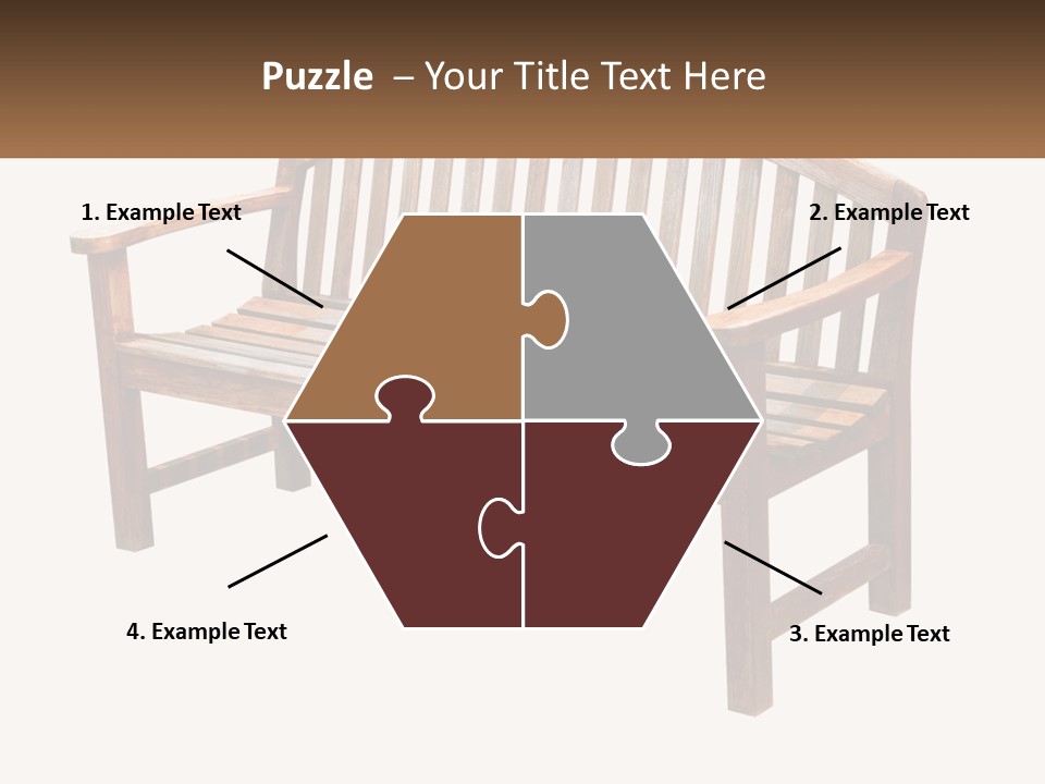 A Wooden Bench With A Black Background PowerPoint Template