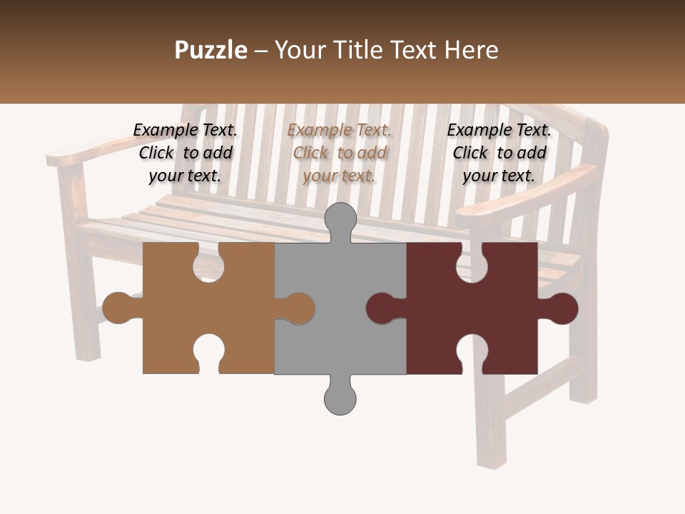 A Wooden Bench With A Black Background PowerPoint Template