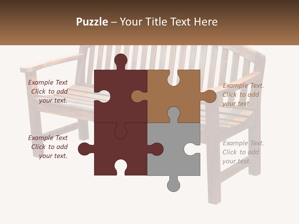 A Wooden Bench With A Black Background PowerPoint Template