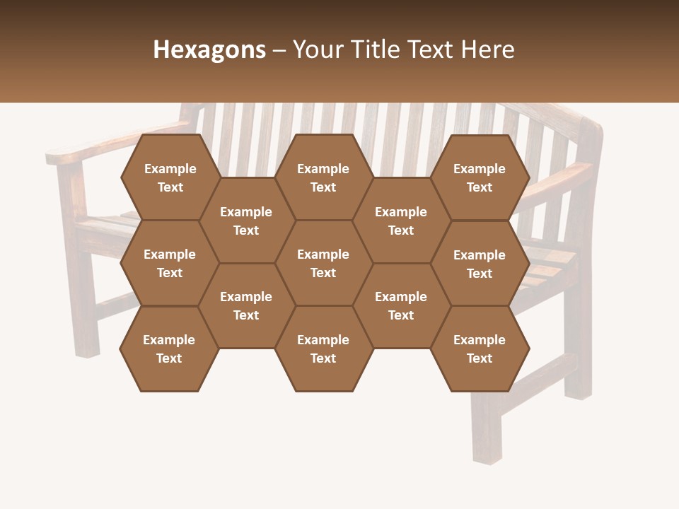 A Wooden Bench With A Black Background PowerPoint Template