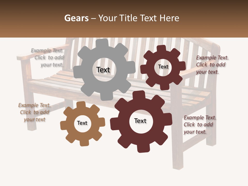 A Wooden Bench With A Black Background PowerPoint Template