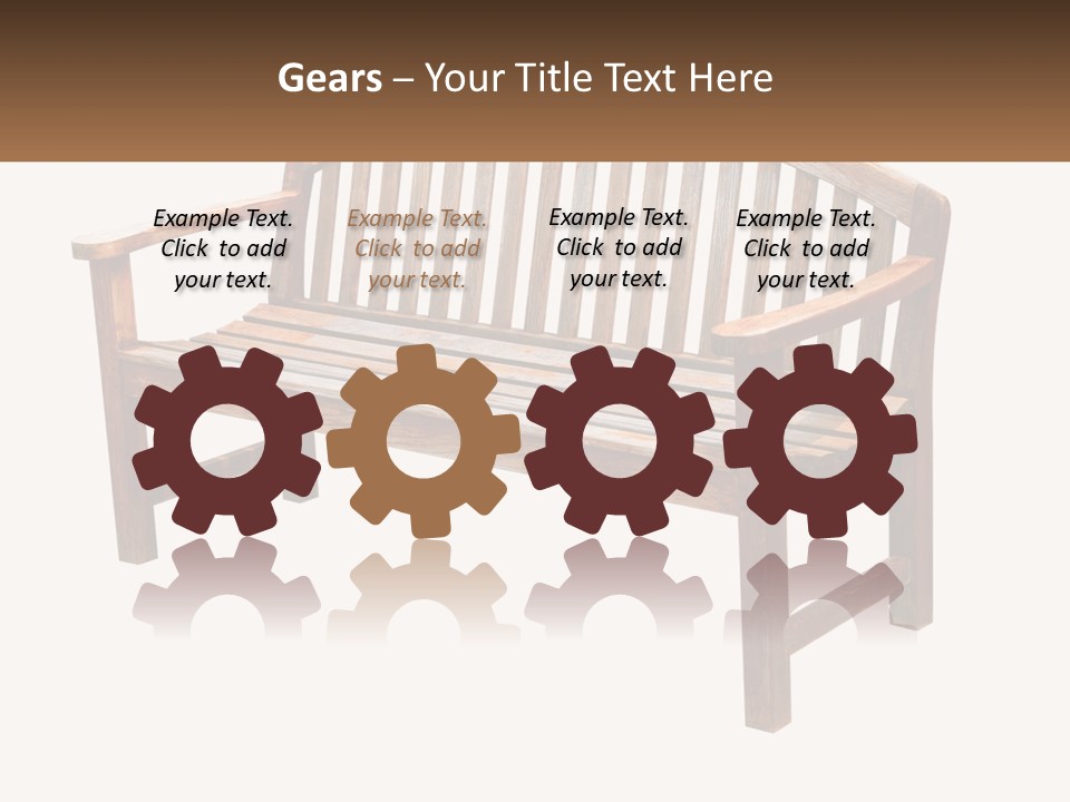 A Wooden Bench With A Black Background PowerPoint Template