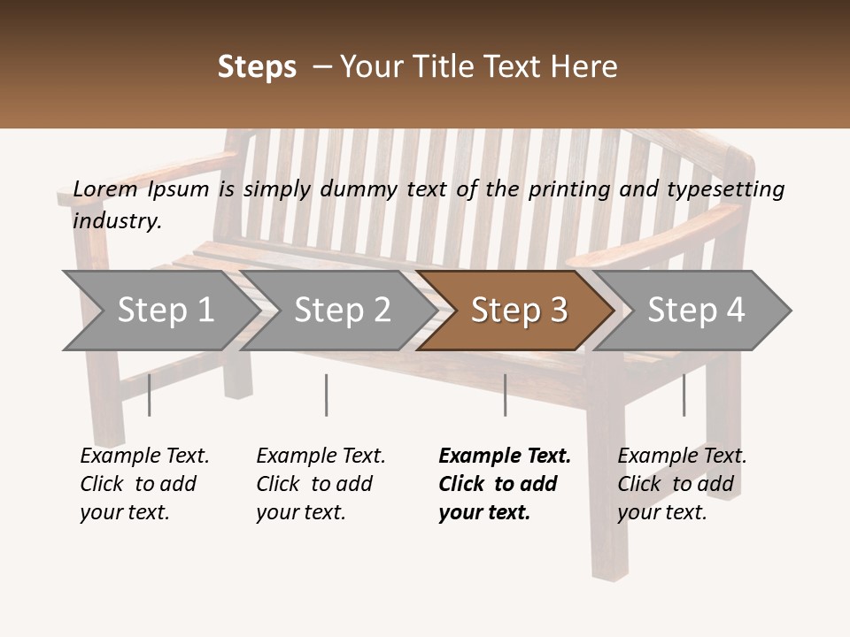 A Wooden Bench With A Black Background PowerPoint Template