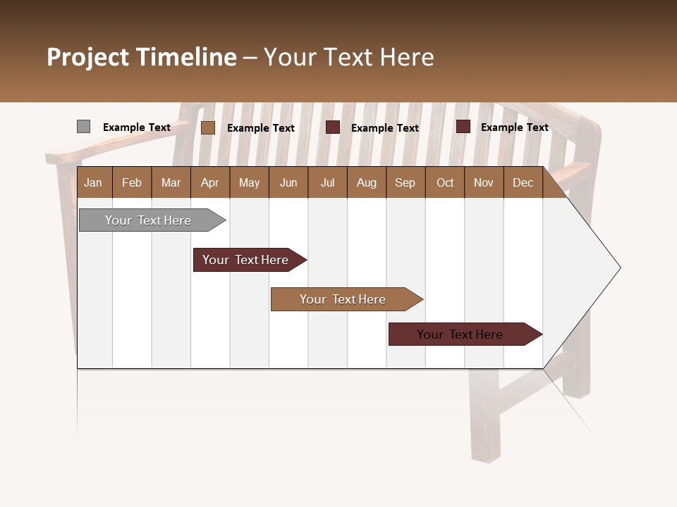 A Wooden Bench With A Black Background PowerPoint Template