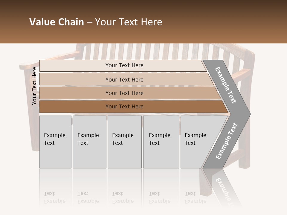 A Wooden Bench With A Black Background PowerPoint Template