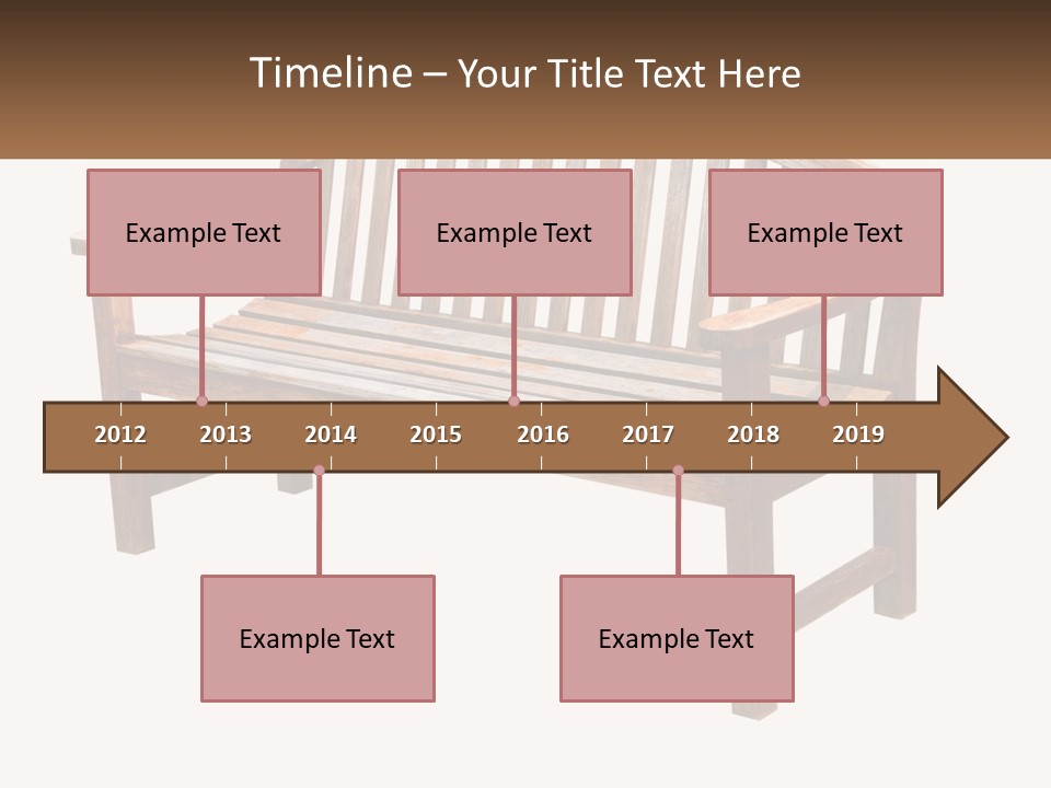 A Wooden Bench With A Black Background PowerPoint Template