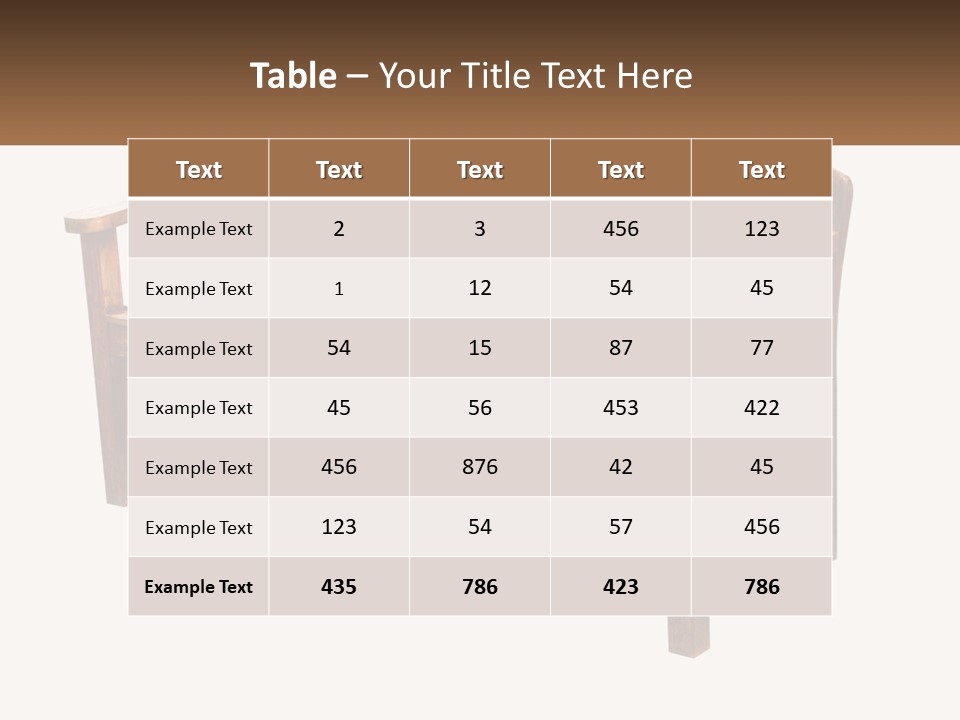 A Wooden Bench With A Black Background PowerPoint Template