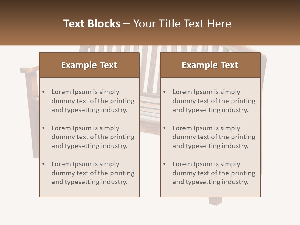 A Wooden Bench With A Black Background PowerPoint Template