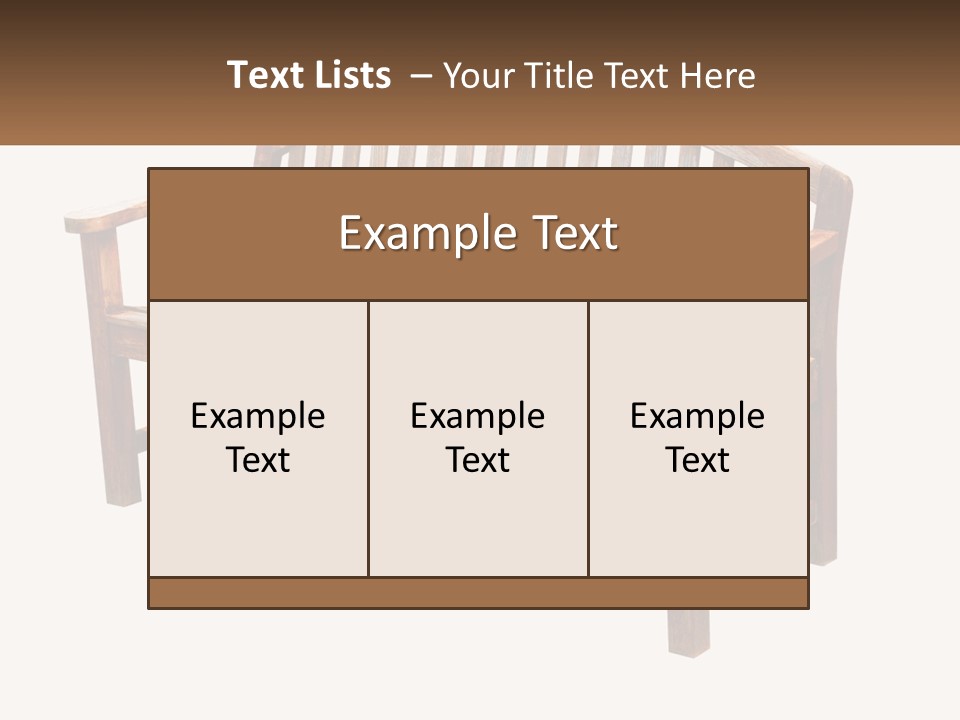 A Wooden Bench With A Black Background PowerPoint Template