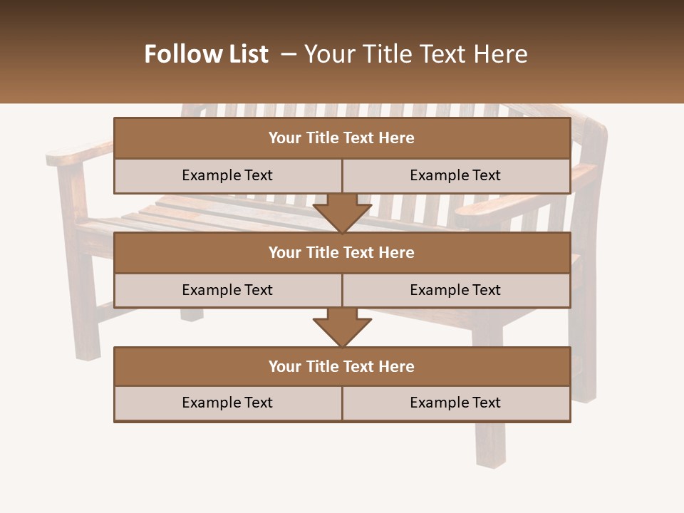 A Wooden Bench With A Black Background PowerPoint Template