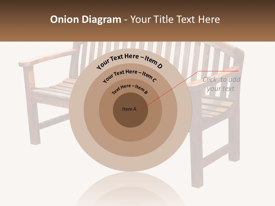 A Wooden Bench With A Black Background PowerPoint Template