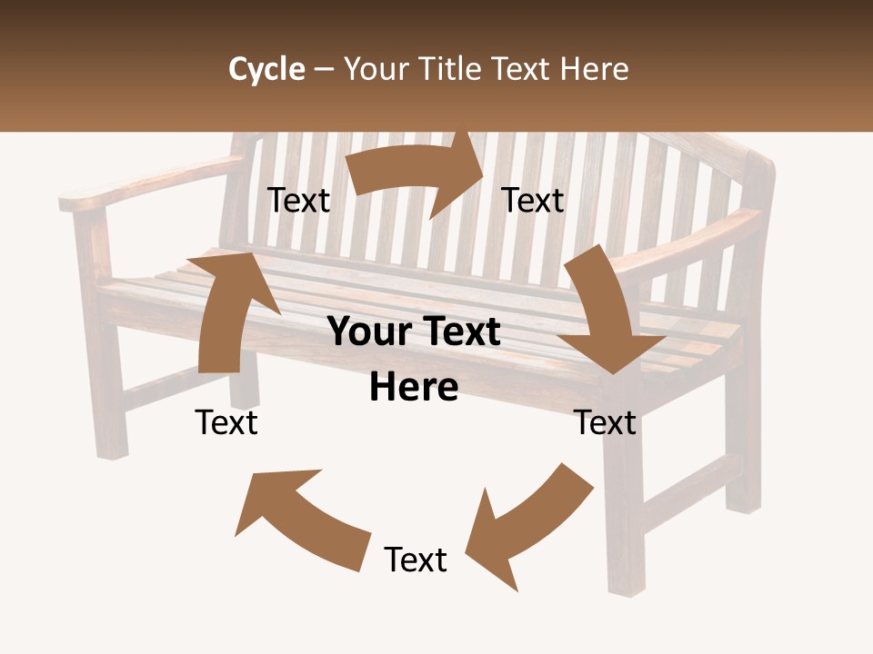 A Wooden Bench With A Black Background PowerPoint Template