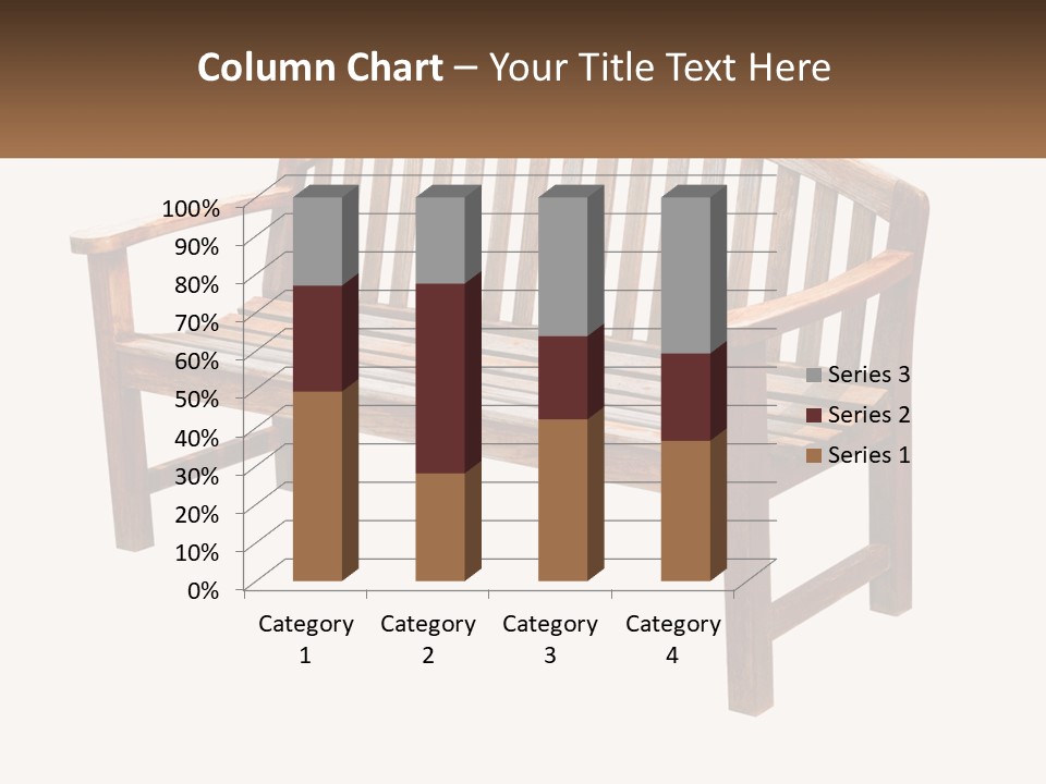 A Wooden Bench With A Black Background PowerPoint Template