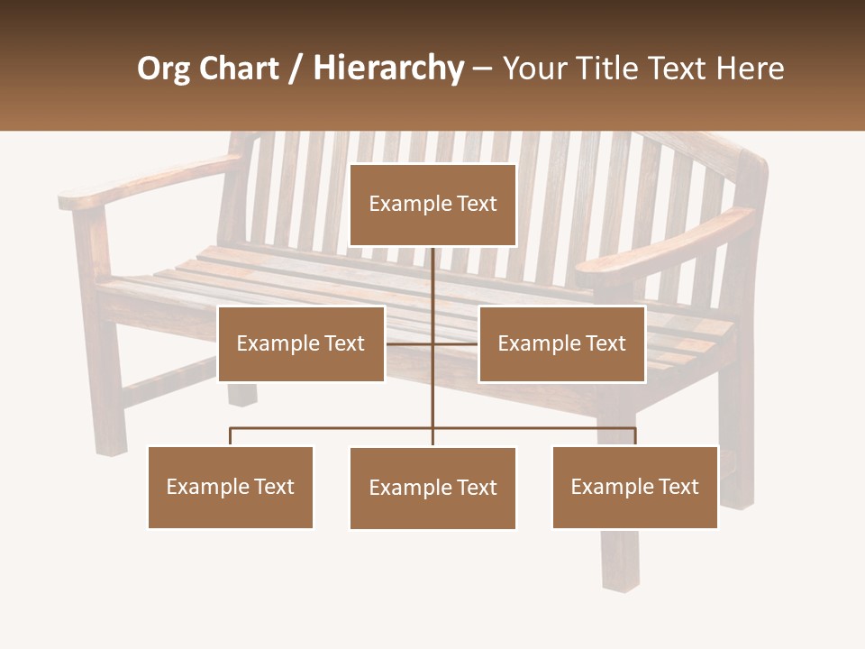 A Wooden Bench With A Black Background PowerPoint Template
