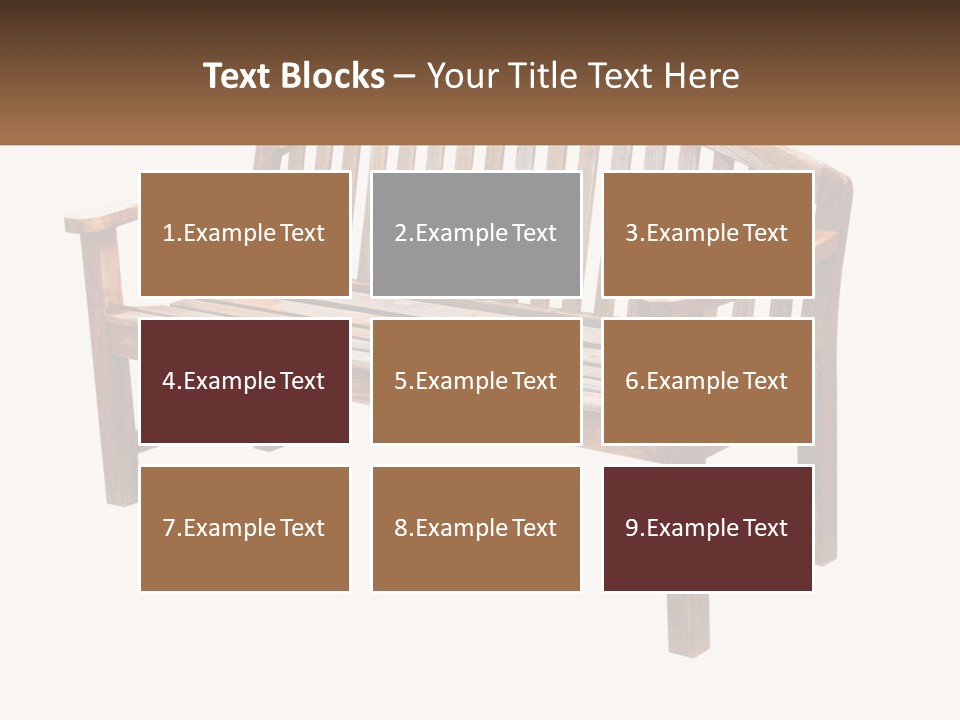 A Wooden Bench With A Black Background PowerPoint Template