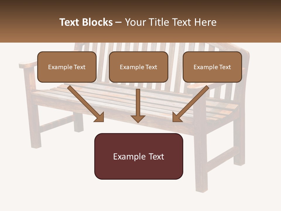 A Wooden Bench With A Black Background PowerPoint Template