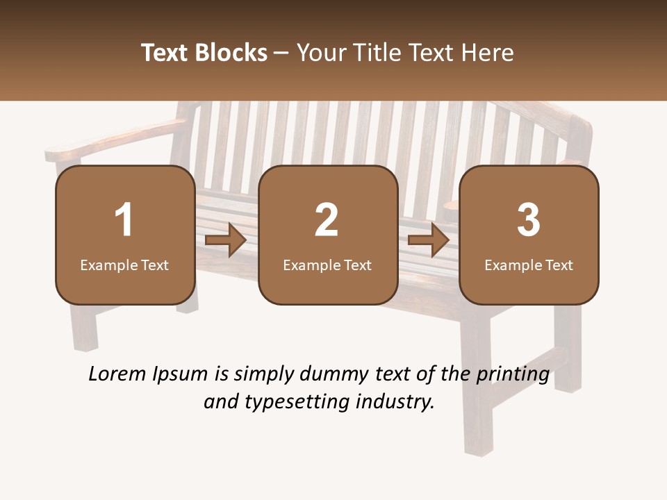 A Wooden Bench With A Black Background PowerPoint Template