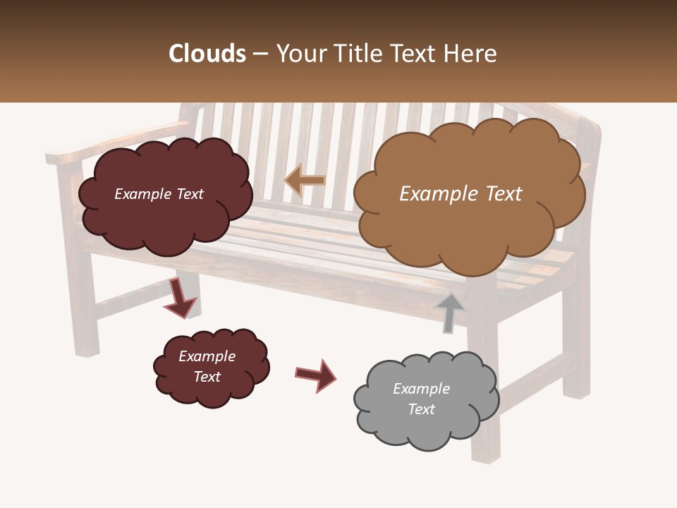 A Wooden Bench With A Black Background PowerPoint Template