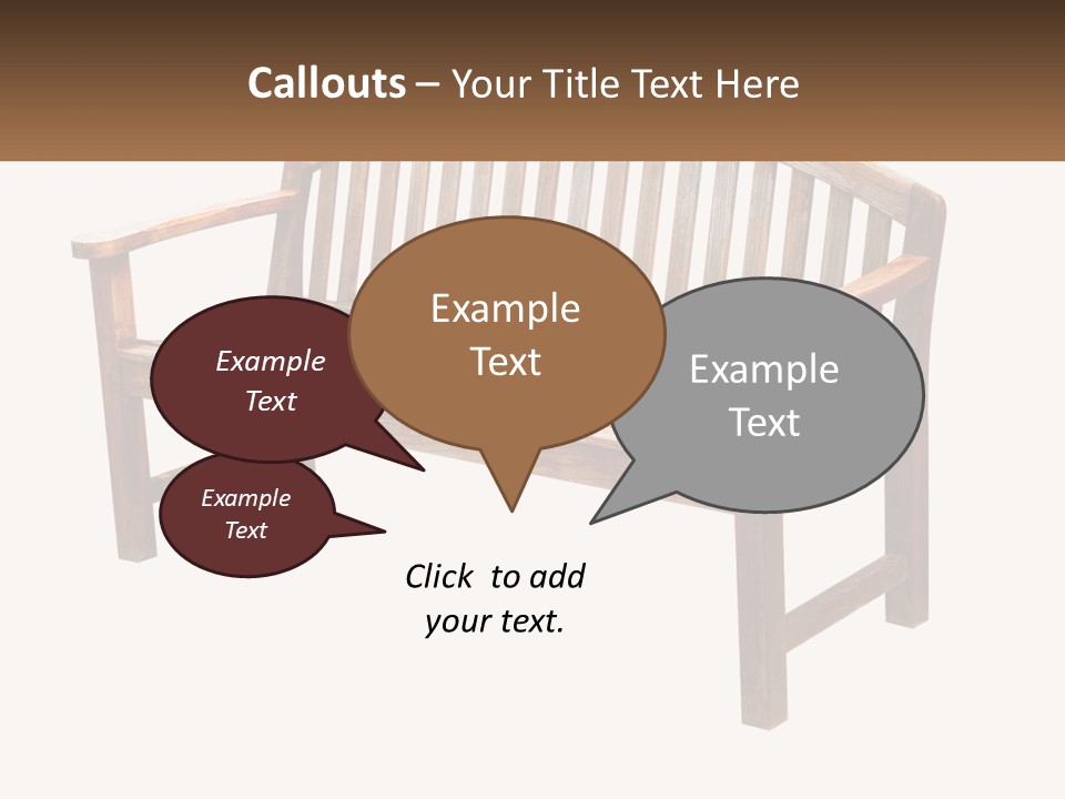 A Wooden Bench With A Black Background PowerPoint Template