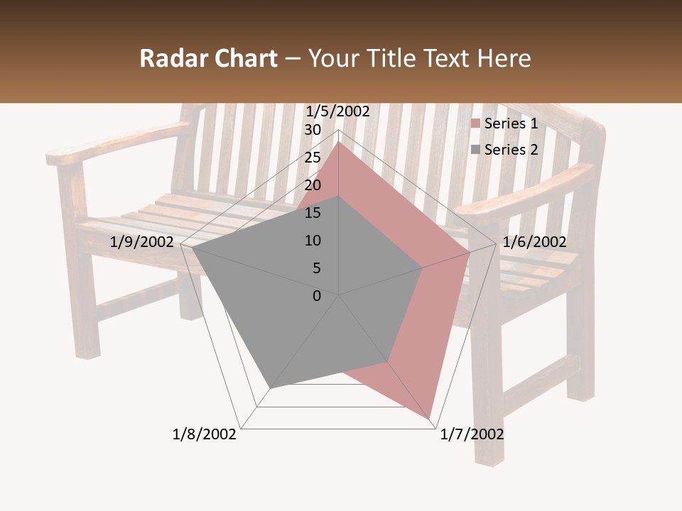 A Wooden Bench With A Black Background PowerPoint Template