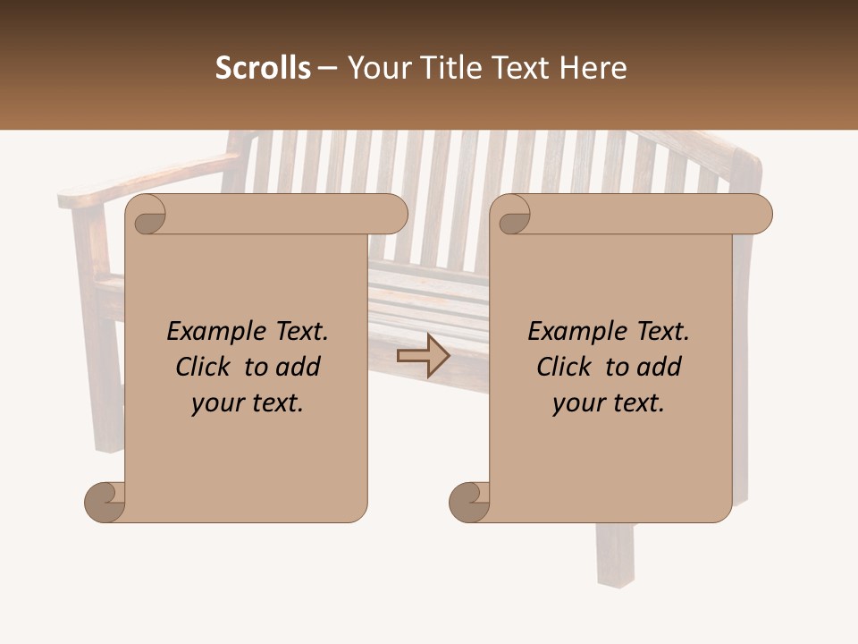 A Wooden Bench With A Black Background PowerPoint Template