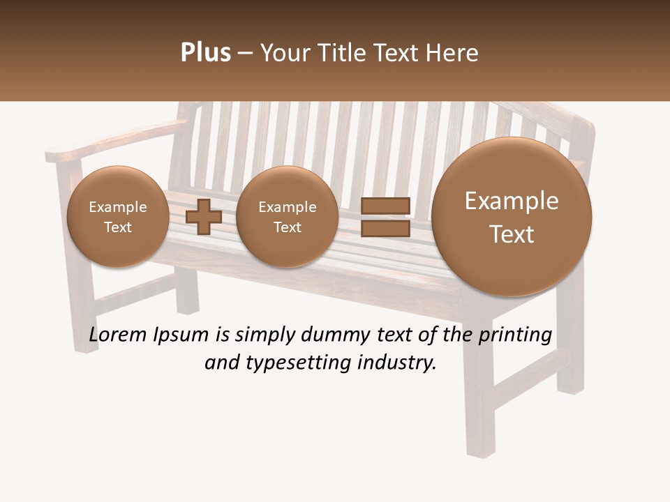 A Wooden Bench With A Black Background PowerPoint Template