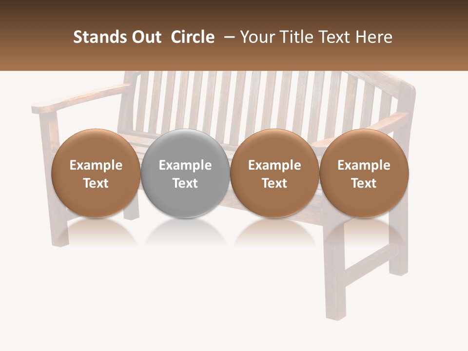 A Wooden Bench With A Black Background PowerPoint Template