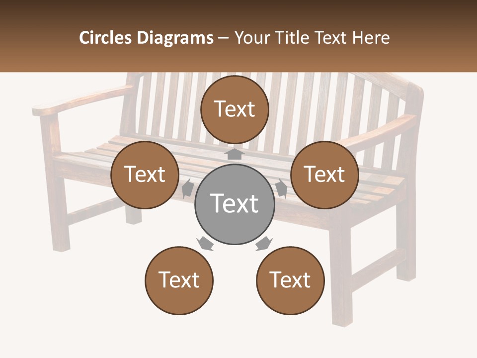 A Wooden Bench With A Black Background PowerPoint Template