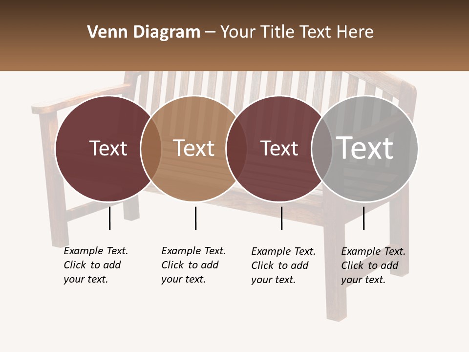 A Wooden Bench With A Black Background PowerPoint Template