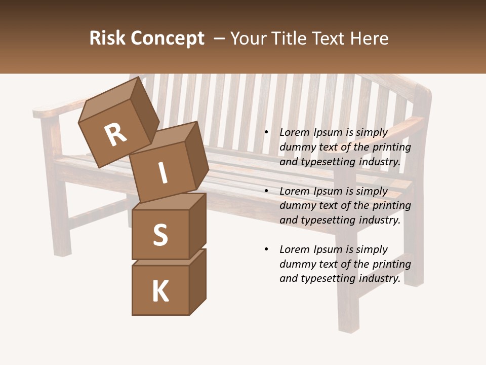 A Wooden Bench With A Black Background PowerPoint Template