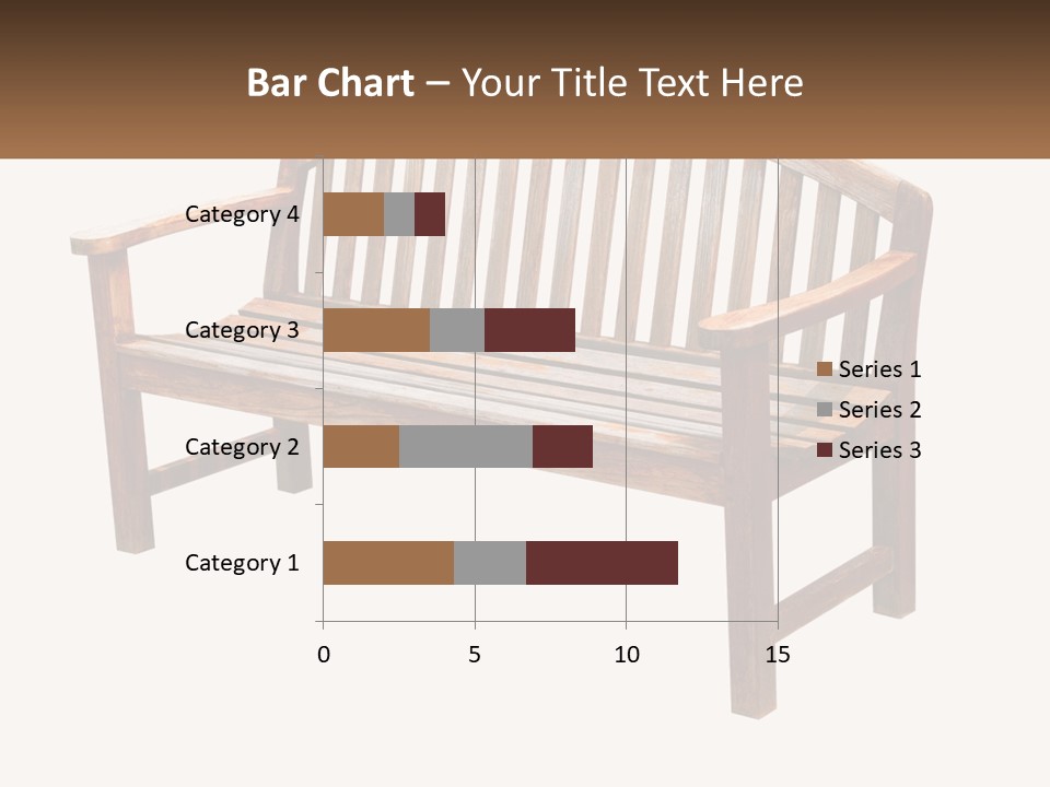 A Wooden Bench With A Black Background PowerPoint Template