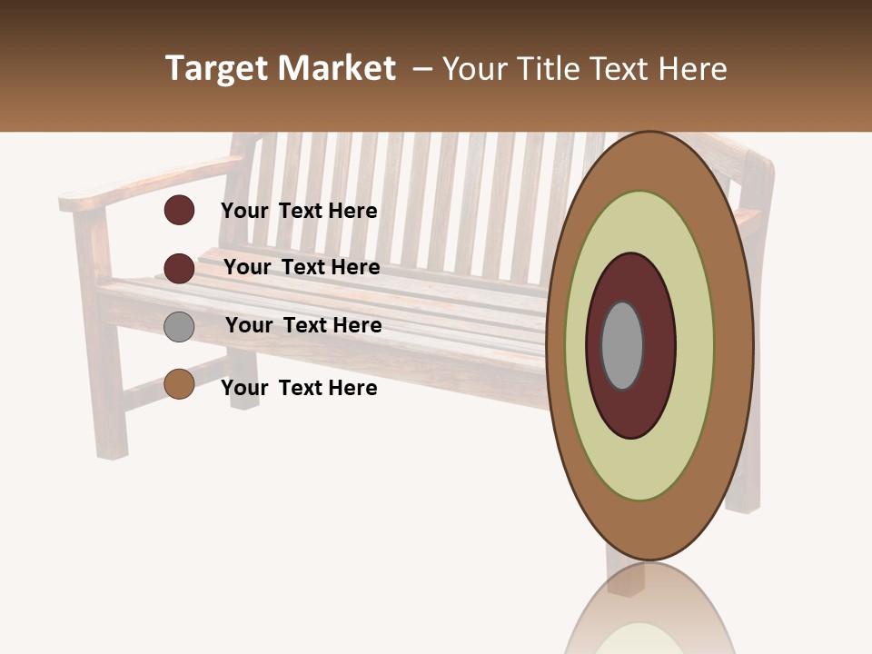 A Wooden Bench With A Black Background PowerPoint Template