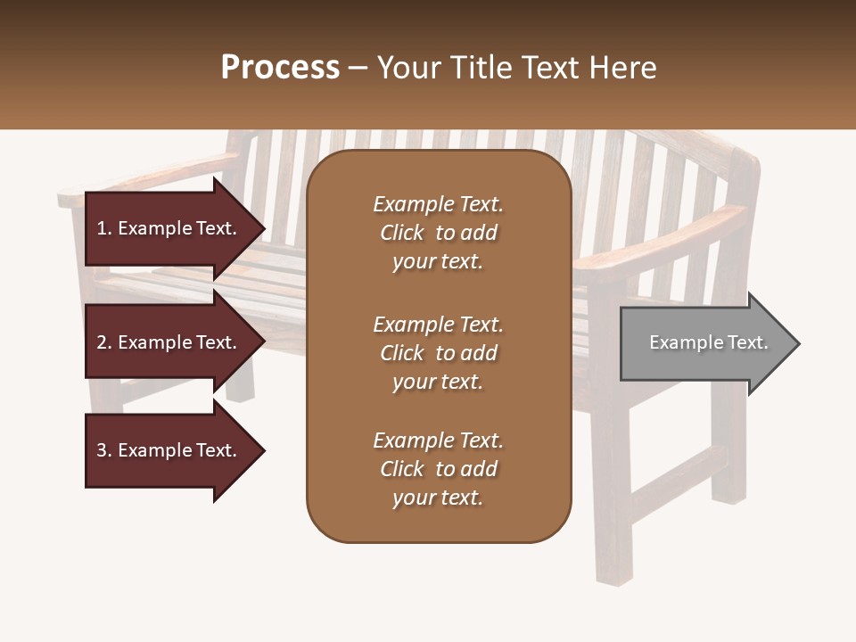 A Wooden Bench With A Black Background PowerPoint Template