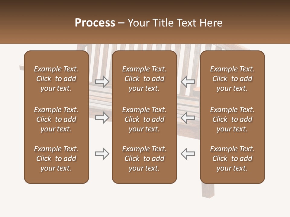 A Wooden Bench With A Black Background PowerPoint Template